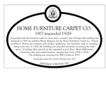 Home Furniture Carpet Co. Heritage Property Plaque, 2017