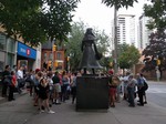 Pride tour, Alexander Wood statue, August 2, 2018.