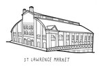 St. Lawrence Market, 2017. Illustration by Daniel Rotsztain.