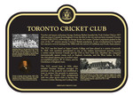 Toronto Cricket Club Commemorative Plaque, 2019.