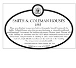 Smith & Coleman Houses, Heritage Property plaque, 2018.