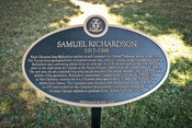 Sam Richardson Commemorative Plaque, 2019.