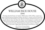 William Ince House Heritage Property plaque, 2019