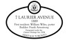7 Laurier Avenue Heritage Property plaque, 2019