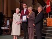 Receiving the Lieutenant Governor's Ontario Heritage Award for Dundas + Carlaw: Made in Toronto, February 20, 2020.