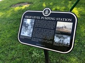 High Level Pumping Station plaque, June 5, 2020. Image by Leslie Sinclair.