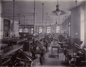 Composing room in the Telegram Building, Bay and Melinda Streets, 1904. Image: Toronto Public Library