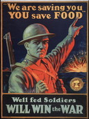 WWI poster, "We are saving you, you save food", 1914. Image: Toronto Public Library