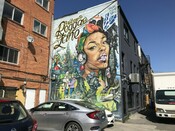 "Welcome to Reggae Lane" mural, Eglinton Ave. West, Toronto, September 3, 2020.