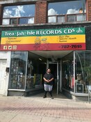 Shane Kenney, one of the owners of Trea-Jah-Isle Records, Eglinton Ave. West, Toronto, September 3, 2020.