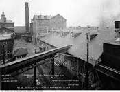Gooherham and Worts main building, containing Mill, Mashing and Fermenting departments, Toronto, November 1918. Image: City of Toronto Archives