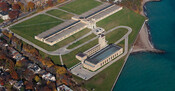 The R. C. Harris Water Treatment Plant complex from the air, 2014. Toronto Water.