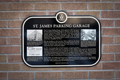 St. James Parking Garage Commemorative Plaque, 2020.