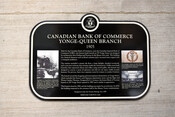 Canadian Bank of Commerce, Yonge-Queen Branch Heritage Property Plaque, 2020.