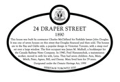24 Draper Street Heritage Property Plaque, 2020.