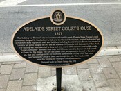 Adelaide Street Court House Heritage Property Plaque, 2020.