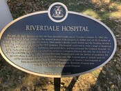 Riverdale Hospital Commemorative Plaque, 2020.