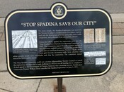 Spadina Expressway Commemorative Plaque "Stop Spadina: Save Our City", 2010.