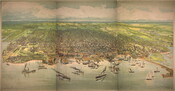 Bird's-eye view, looking north from harbour to north of Bloor St. by Barclay, Clark & Company, 1839. Image: Toronto Public Library