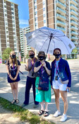 Heritage Toronto staff and volunteers, St. James Town: World Within a Block tour, Rekai Family Parkette, August 15, 2021. Image by Nader Gorgi.