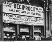 Window sign outside of Toronto Star building at 18 King St W, 1911. Courtesy of City of Toronto Archives