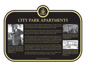 City Park Apartments Commemorative plaque, 2021.