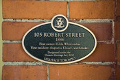 105 Robert Street, 1886, Heritage Property plaque, 2020.