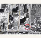 Aerial Photograph of St. James Town. Detail: 600 Parliament Street. 1969. Courtesy of the City of Toronto Archives.