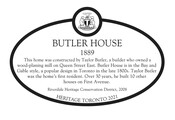 Butler House Heritage Property plaque, 2021.