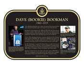 Dave (Bookie) Bookman (1960-2019) Commemorative plaque, 2021.