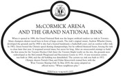 McCormick Arena and the Grand National Rink Commemorative plaque, 2022.