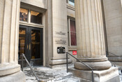 Massey Tower entrance, 197 Yonge Street, January 31, 2022. Image by Herman Custodio.