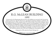 R.G. McLean Building, 1890, Heritage Property plaque, 2021.