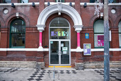 Entrance to The 519 serving the 2SLGBTQ+ communities, 519 Church Street, January 9, 2022. Image by Herman Custodio.