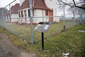 Joy Oil Station and plaque, 2001 Lake Shore Boulevard West, December 29, 2021. Image by Herman Custodio.
