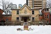 Paul Kane House, park and plaque, 56 Wellesley Street East, January 31, 2022. Image by Herman Custodio.
